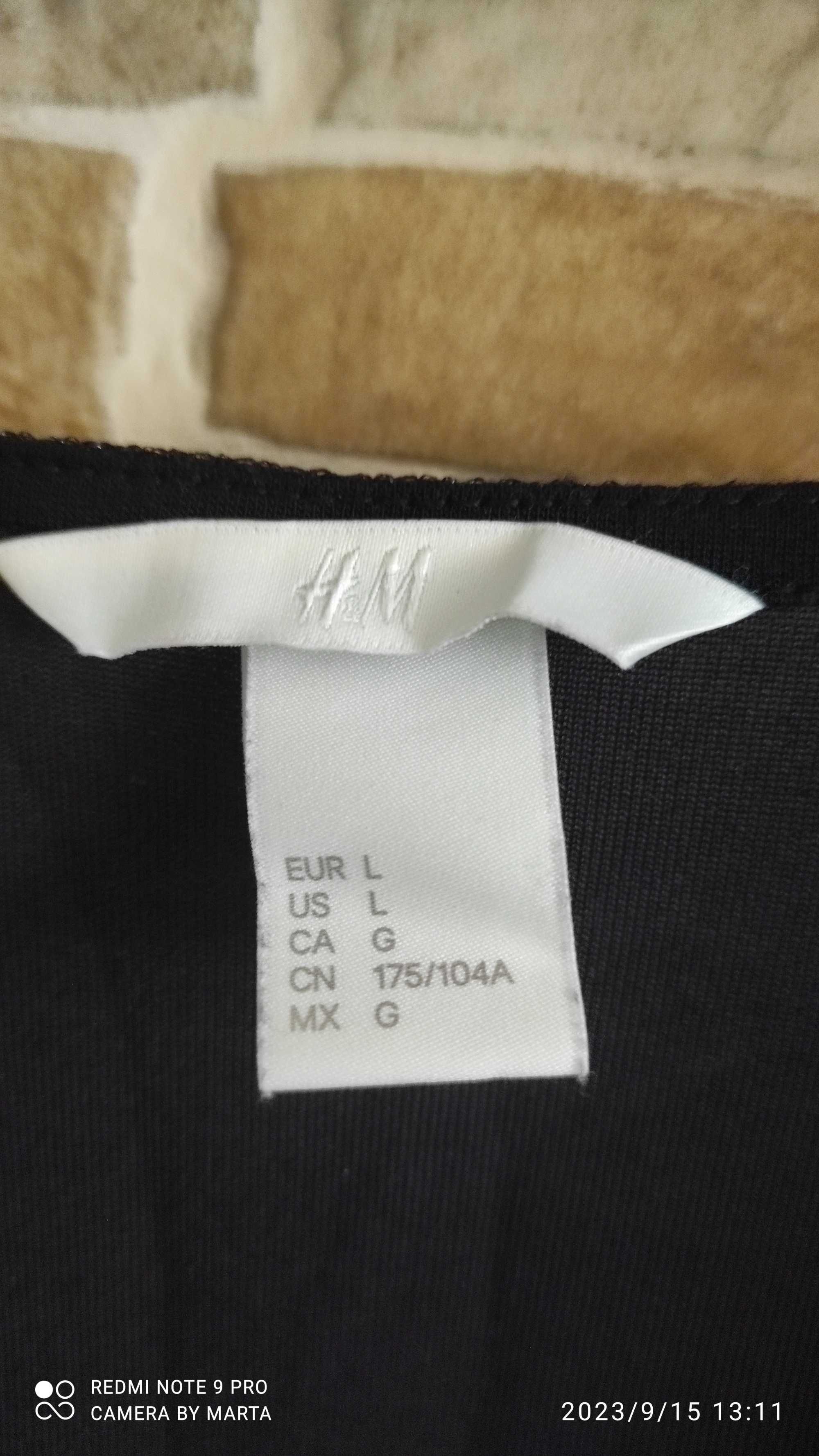 Sukienka damska H&M czarna, brokatowa w rozm. L andrzejki, sylwester