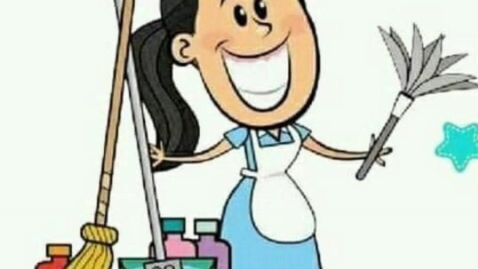 Senhora serviço limpeza