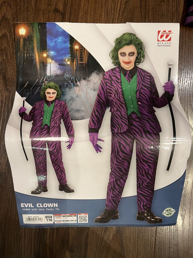 Joker strój karnawał 116 cm
