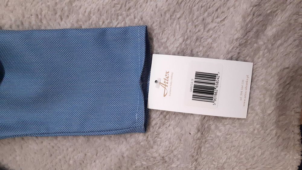 Garnitur niemowlęcy r.68 oraz koszula/muszka na chrzest,Nieużywany!