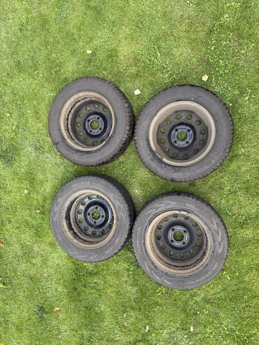 Koła zimowe stalowe R14, nowe opony Dębica, Nokian, 7mm