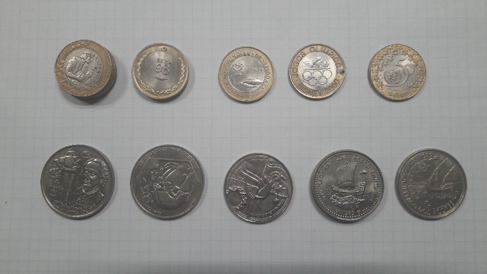 Lote de 14 moedas de 100 e 200 escudos - comemorativas