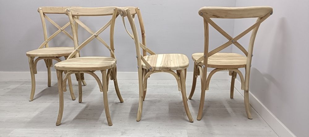 Krzesła drewniane krzyżak Fameg, szlifowane do malowania dost. 30szt