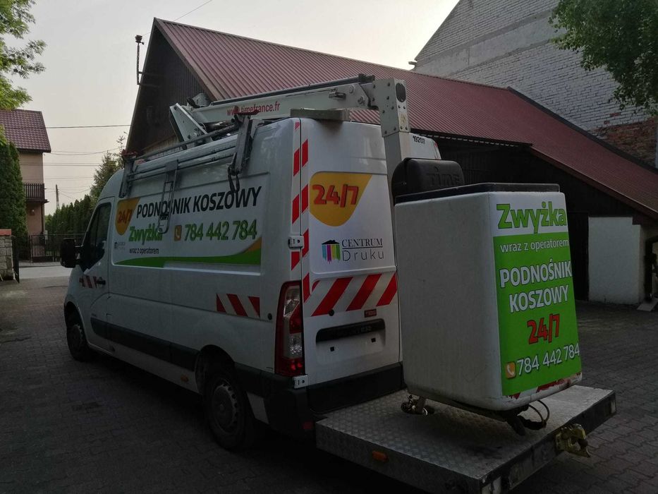 Podnośnik Koszowy Zwyżka Wynajem mycie elewacji wycinka drzew Montaż