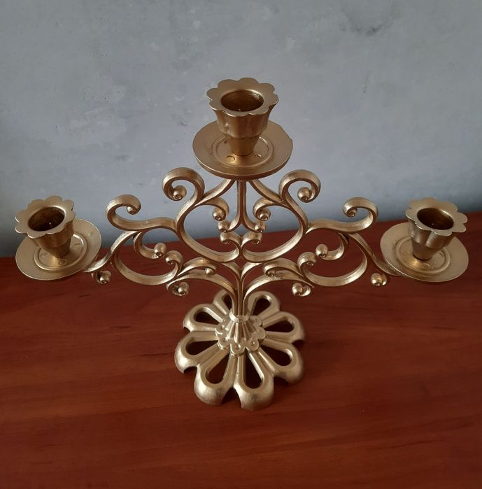 Канделябр 3 свечи, статуэтка Три Обезьяны (символ отказа зла) (мед