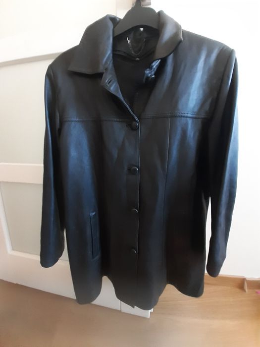 Skórzana czarna polska XL marynarka męska na guziki Szyta w Polsce