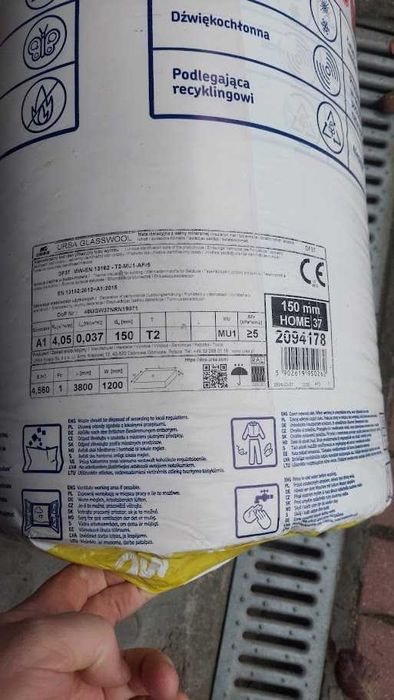 Wełna mineralna szklana URSA HOME 15cm 0,037