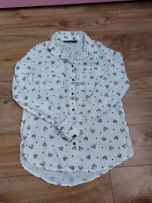 Biała koszula damska z Myszką Miki