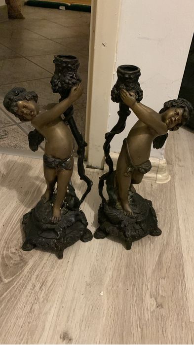 Rzezba . Amorek. Swiecznik .