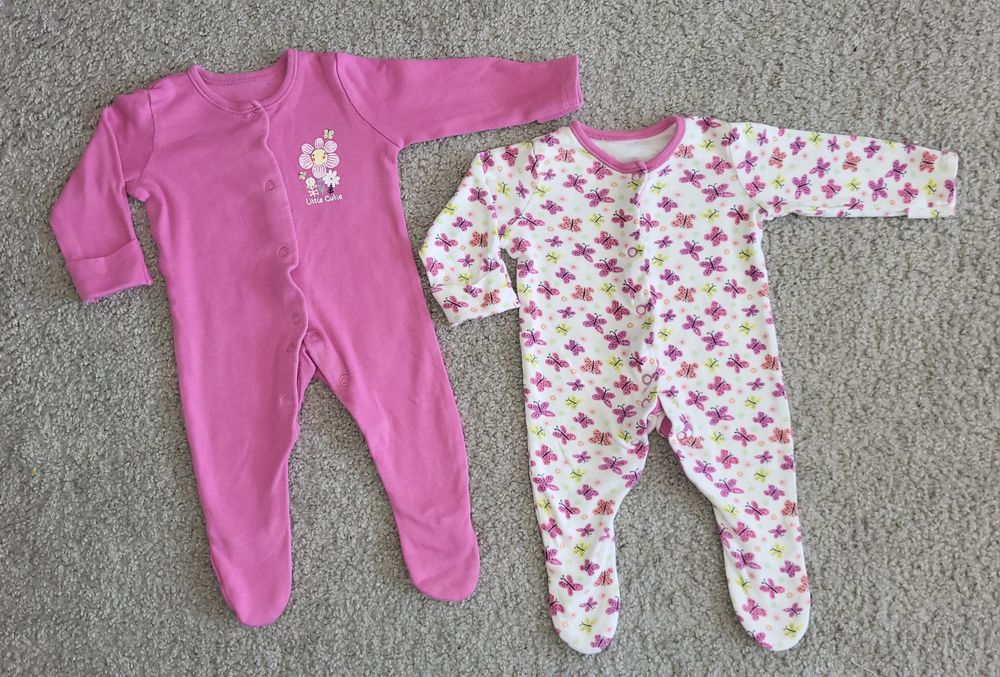 62 pajacyki dla dziewczynki motylki zestaw komplet george