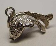 Srebrna zawieszka ryby figuralny znak zodiaku