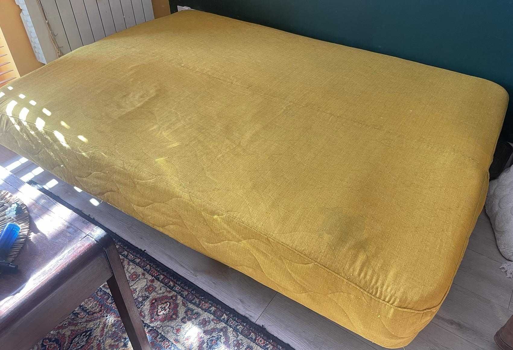 Rozkładana sofa Nyhamn z materacem sprężynowym (żółta)