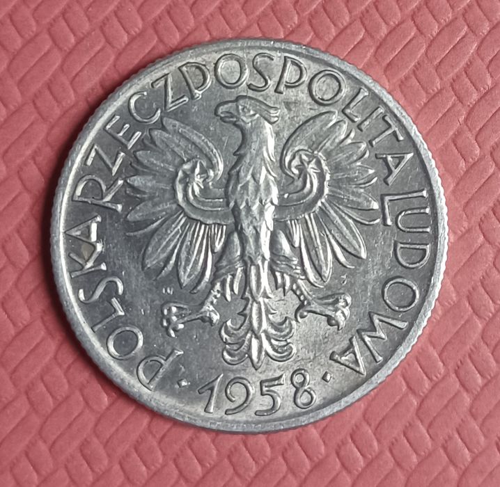 Moneta 5zł 1958r Rybak