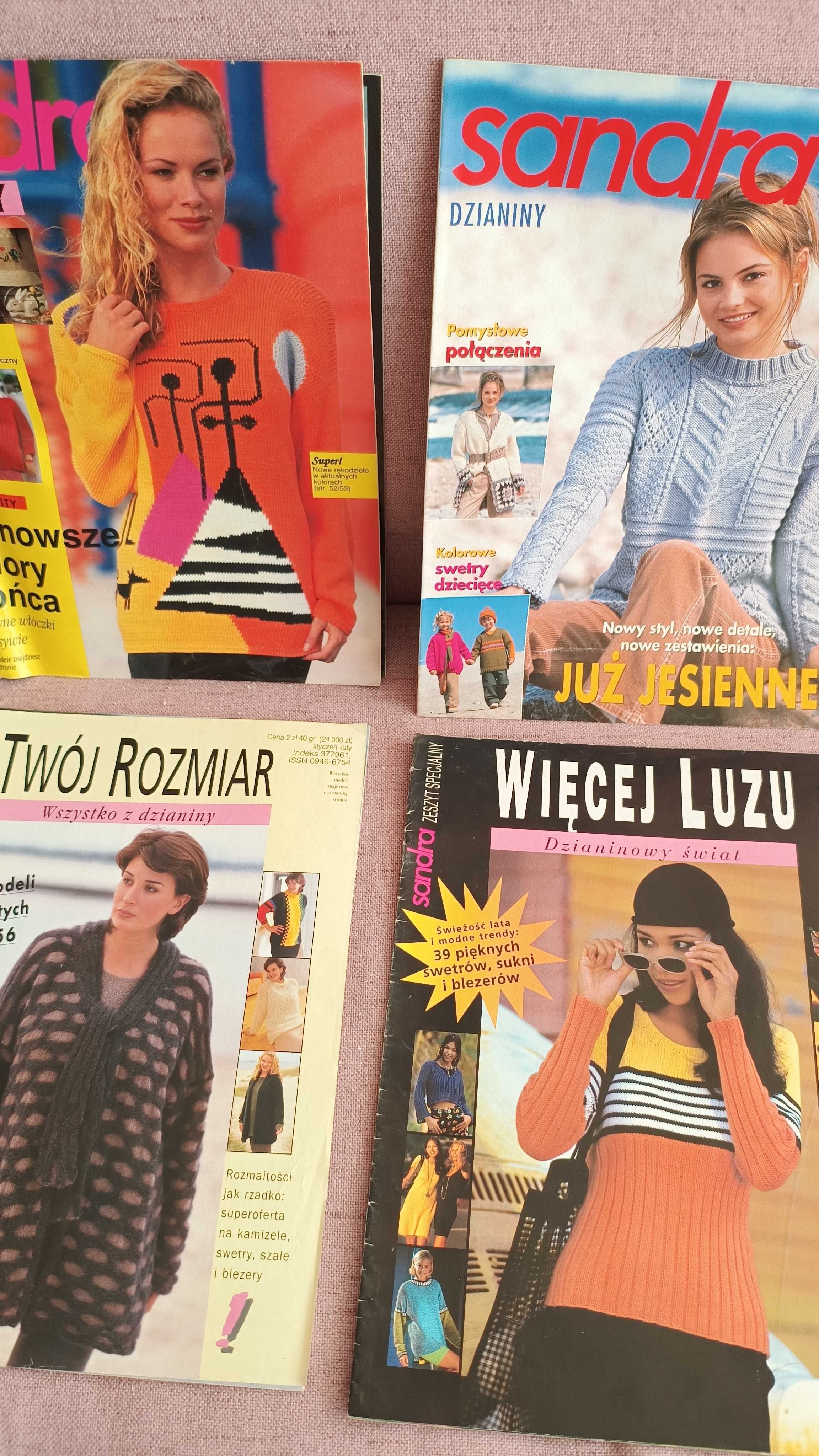 Swetry wzory na druty czasopisma różne Sandra, Sabrina, Twój Rozmiar