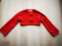 Bolerko czerwone oversize wełniane Vivida London r. 38 M UK 12  super