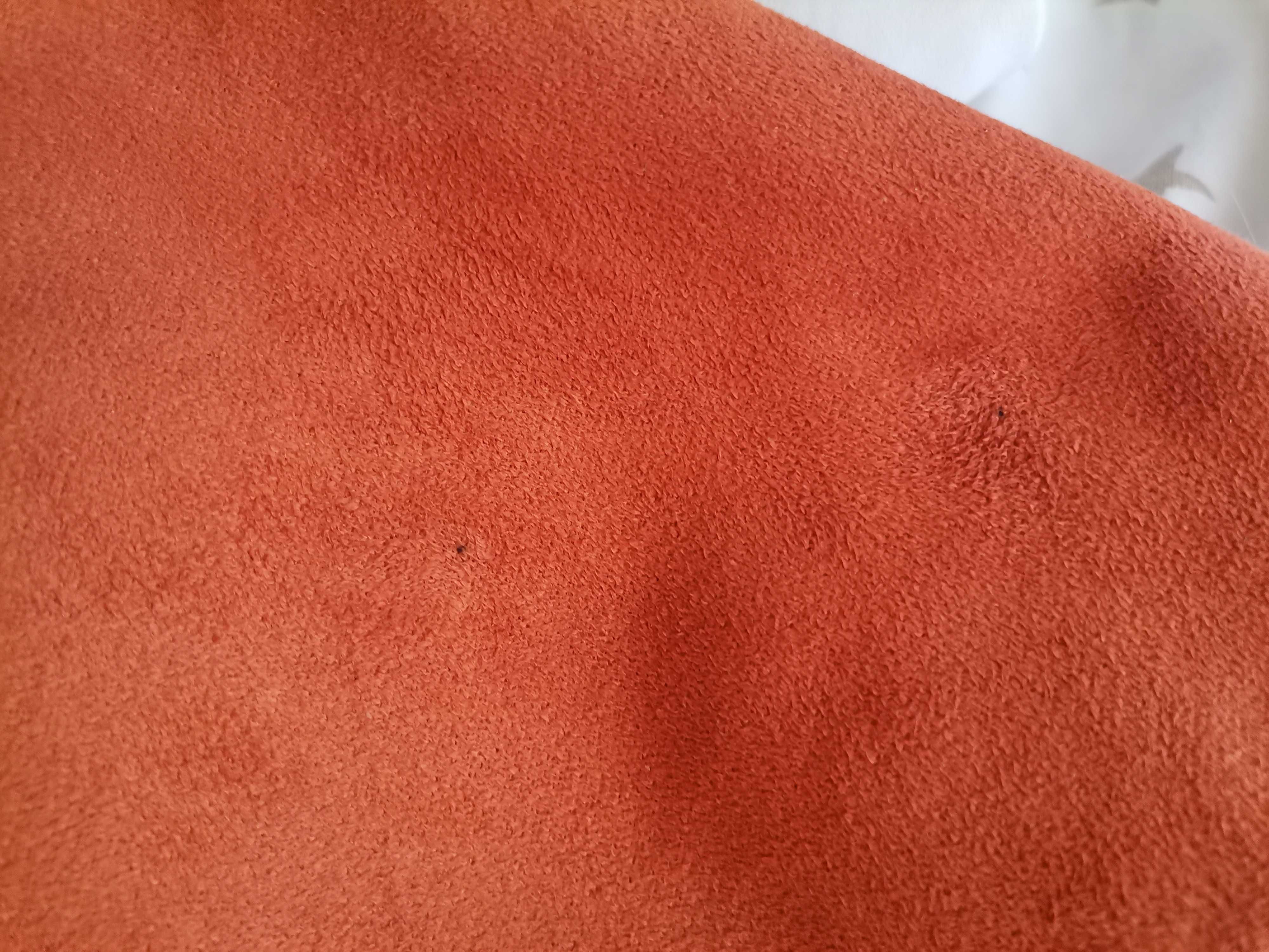 Spódniczka mini zamszowa rudy pomarańczowy na guziki 38