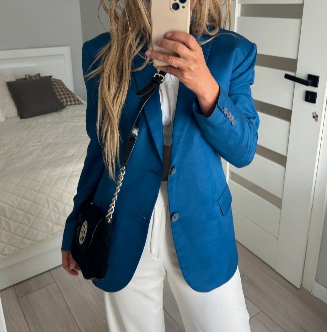 Niebieska marynarka oversize S