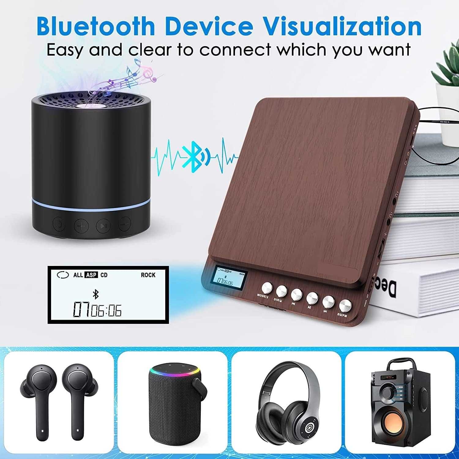 CD-плеер CD766BF з акумулятором/Bluetooth