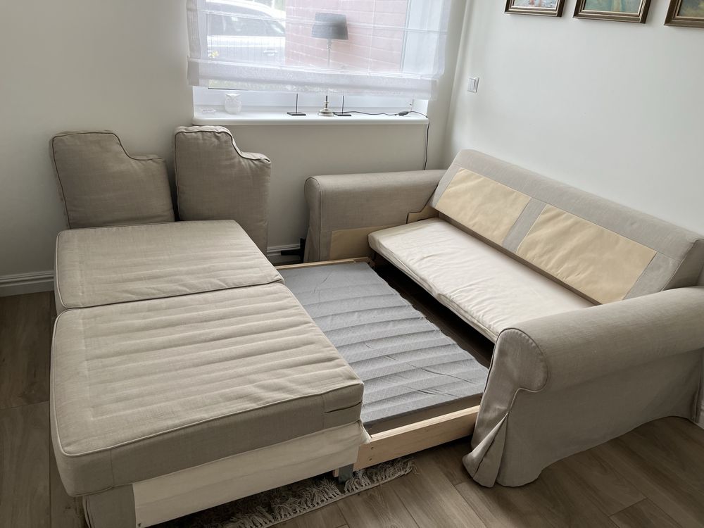 Kanapa 2-osobowa beżowa IKEA rozkładana