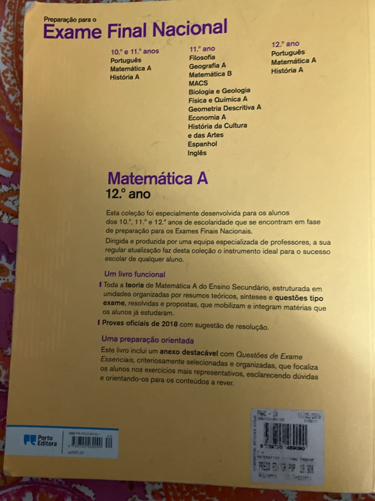 Livro preparacao exame matematica 12