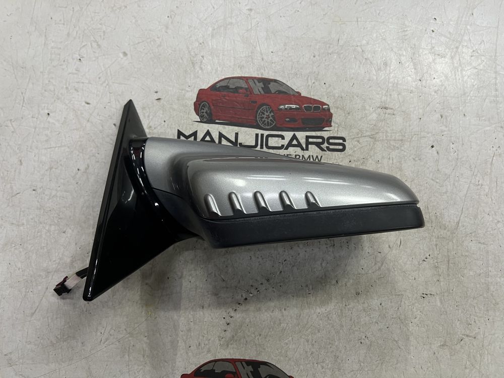 Lusterko prawe bmw e46 coupe cabrio silbergrau 2x 3 pin skladane tasma