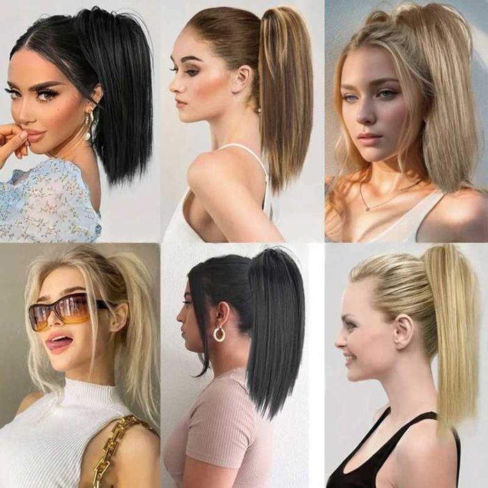 Шиньон пучок хвост волосы на заколке крабе