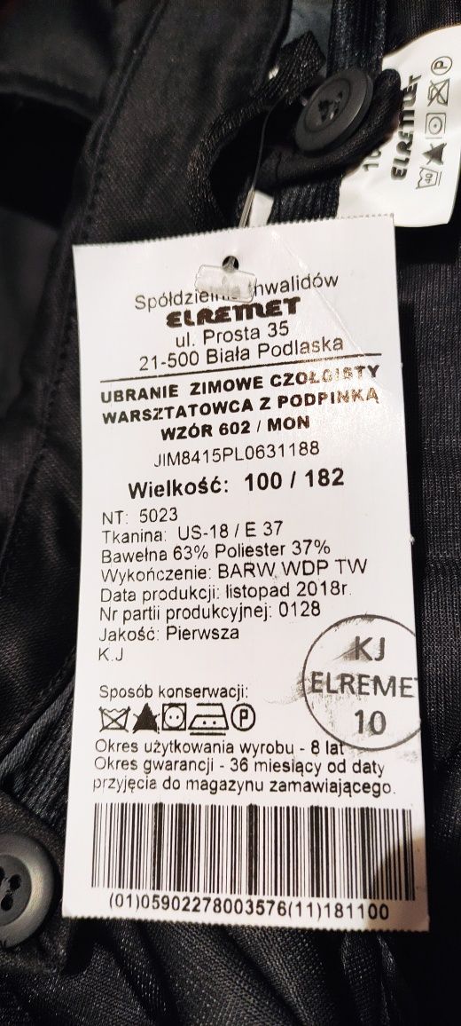 Ubranie czołgisty, robocze, czarnuch