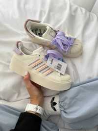 Кроссовки ADIDAS SUPERSTAR Bonega Beige/Purple