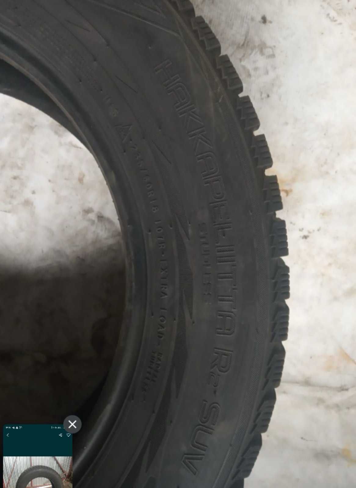 Зимова гума Nokian Hakkapeliitta 235/60R18, протектор майже новий 95%