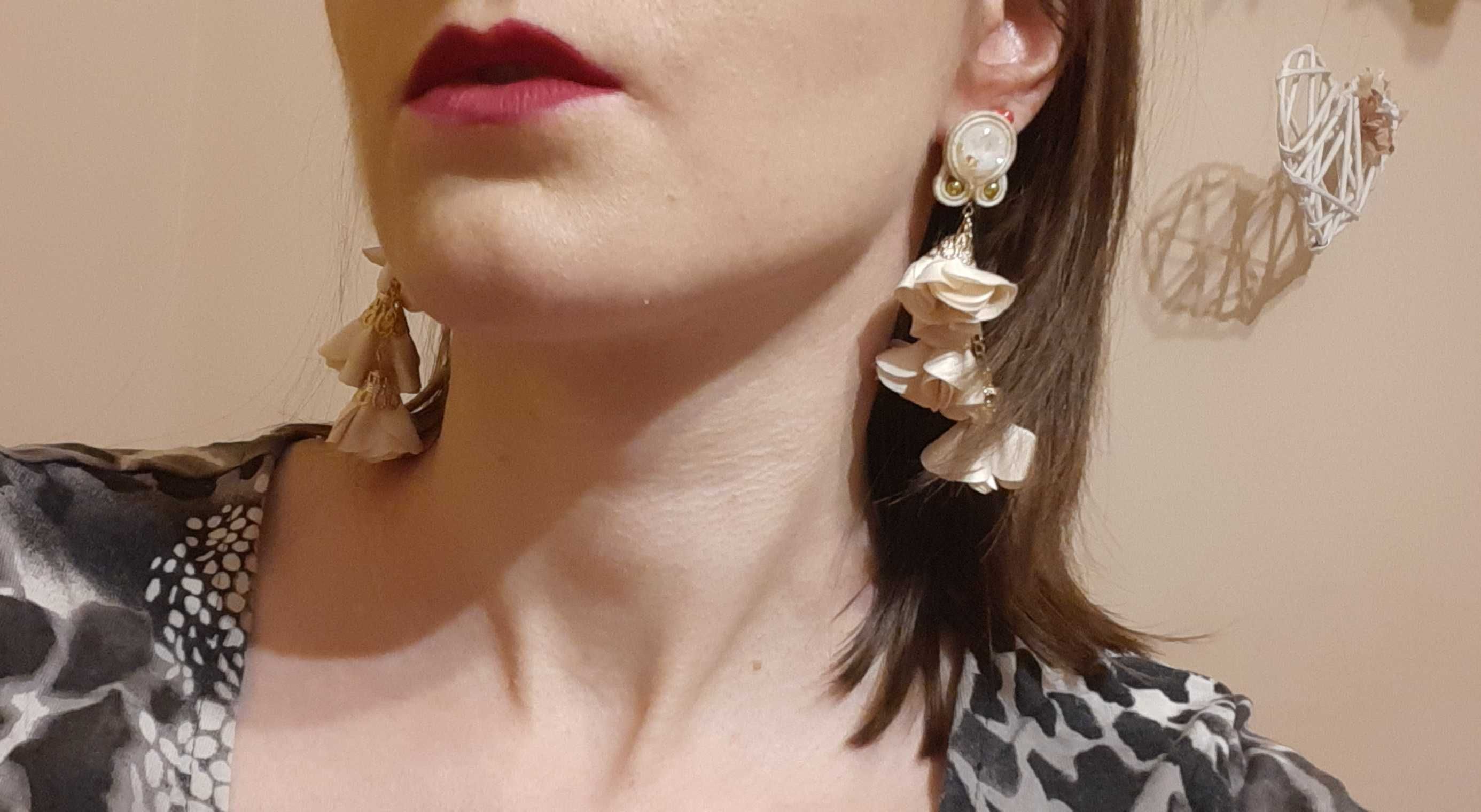 Komplet sutasz, kolczyki i bransoletka kawa z mlekiem