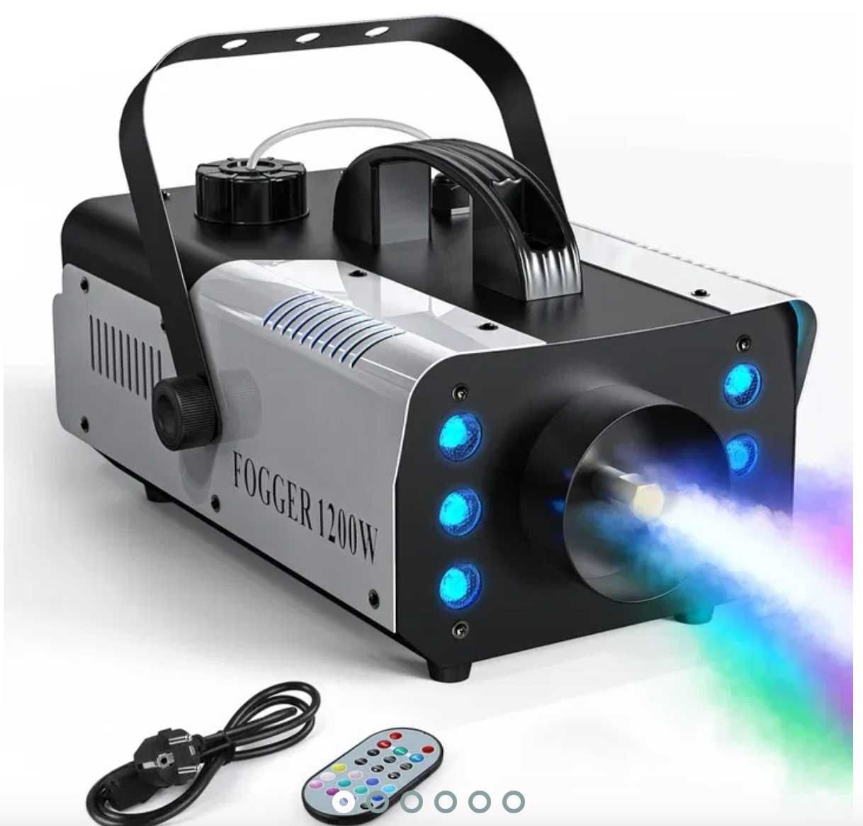 UKing 1200 W Mini Fog Machine with 6 RGB LED Controllable Lights