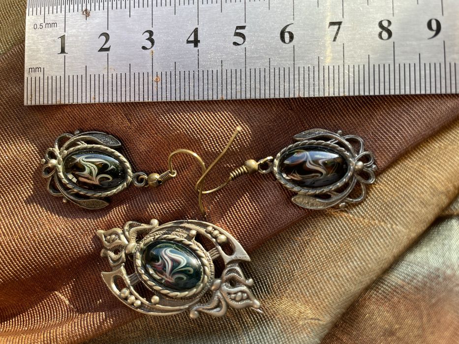 Сережки з смарагдом срібло вінтаж