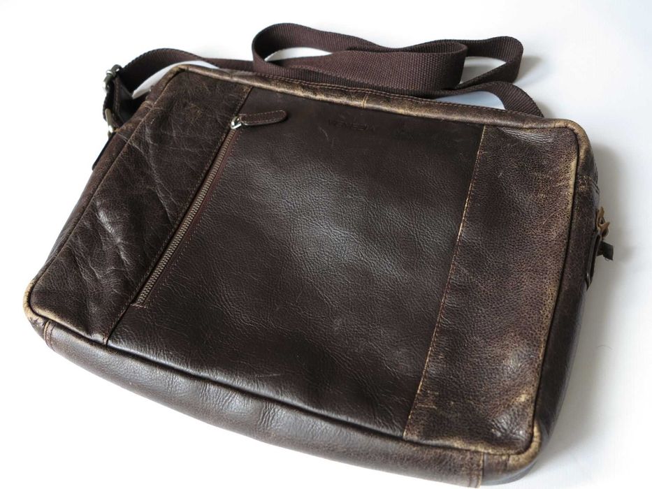 Teczka męska VENEZIA ze skóry naturalnej, wymaga drobnych napraw