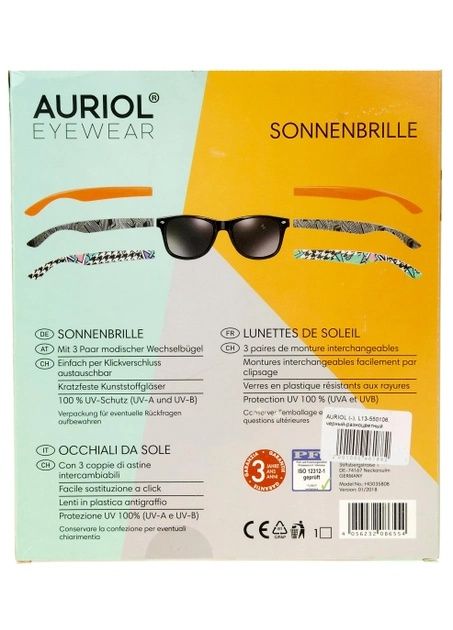 Сонцезахисні окуляри зі змінними дужками auriol  унісекс