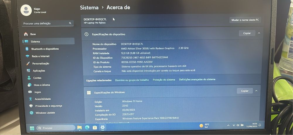 Portatil hp 14 polegadas
