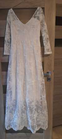 Nowa biała sukienka koronkowa M