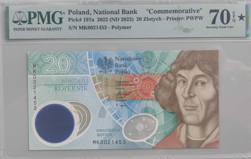 20 zł Mikołaj Kopernik 2023 - PMG 70 EPQ*