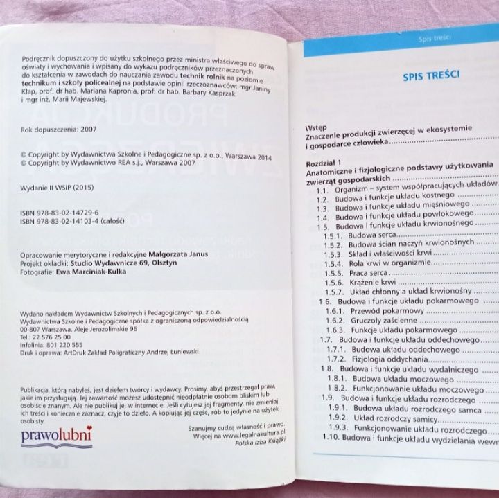Produkcja zwierzęca części 1 i 2 REA