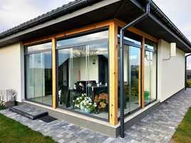 Zadaszenia tarasu ściany przesuwne szkło aluminiowe pergola oranżeria