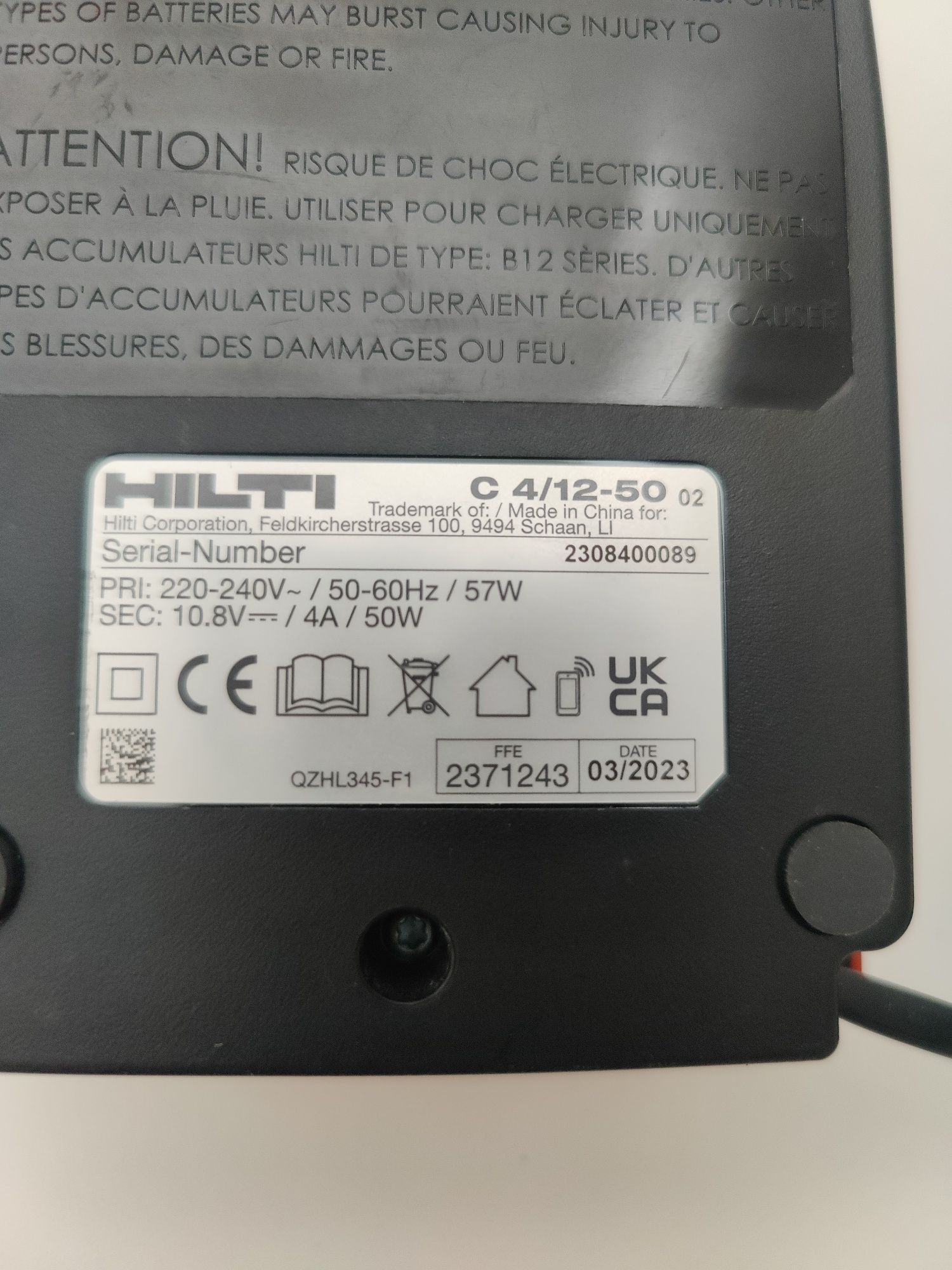 Nowa ładowarka sieciowa Hilti C 4/12-50