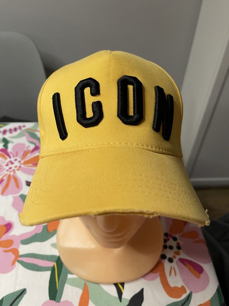 Dsquared Icon żółta czapka z daszkiem regulowana uniseks