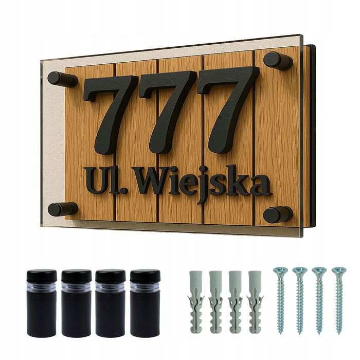 Tabliczka Adresowa Na Dom Adres Personalizowana Ulica numer 29x59cm