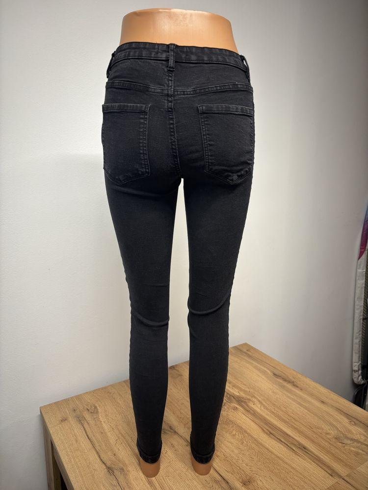 Czarne spodnie mid waist skinny roz S|M