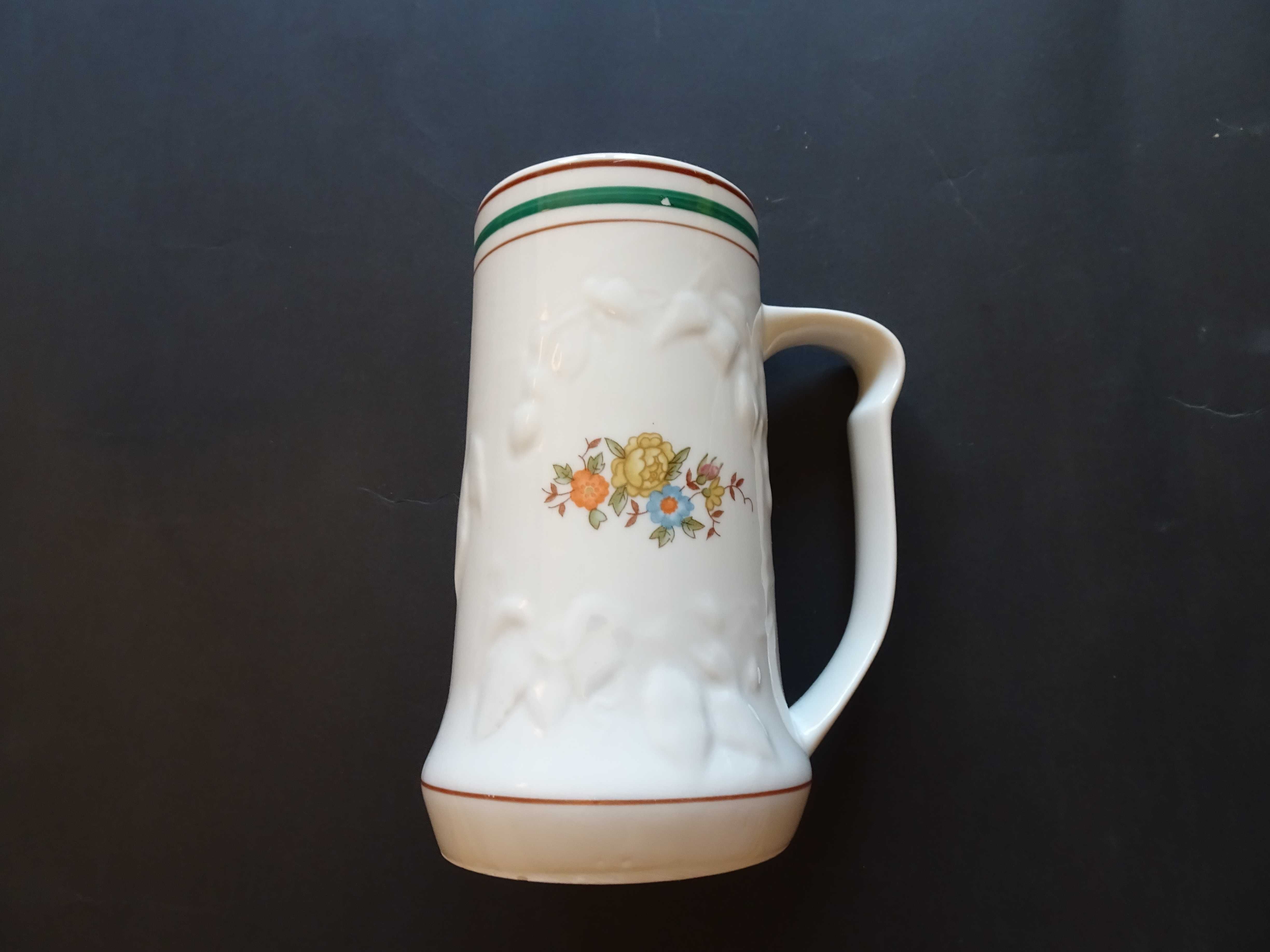 Kufel Ćmielów 0,5L porcelana PRL, Vintage