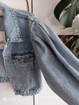 Kurtka jeansowa z bufkami krotka denim jasna Wiosna lato