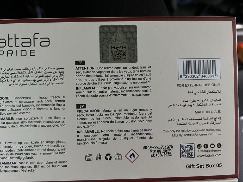 Lattafa pride box 5 духи