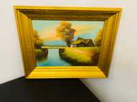 Złoty obraz na płótnie belgijskiego malarza
