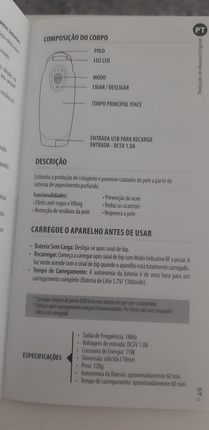 Aparelho facial Young de Radiofrequência