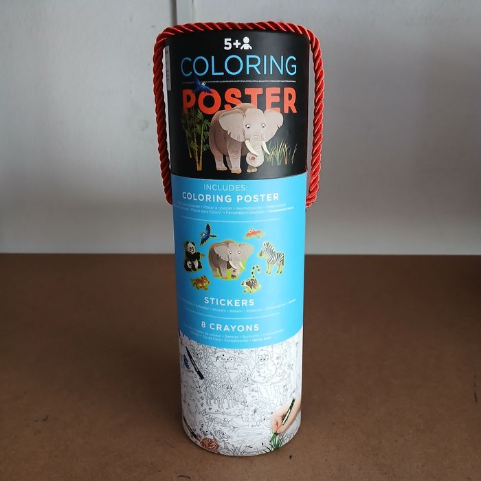 Kit de Poster para Colorir com 8 lápis cera + Auto