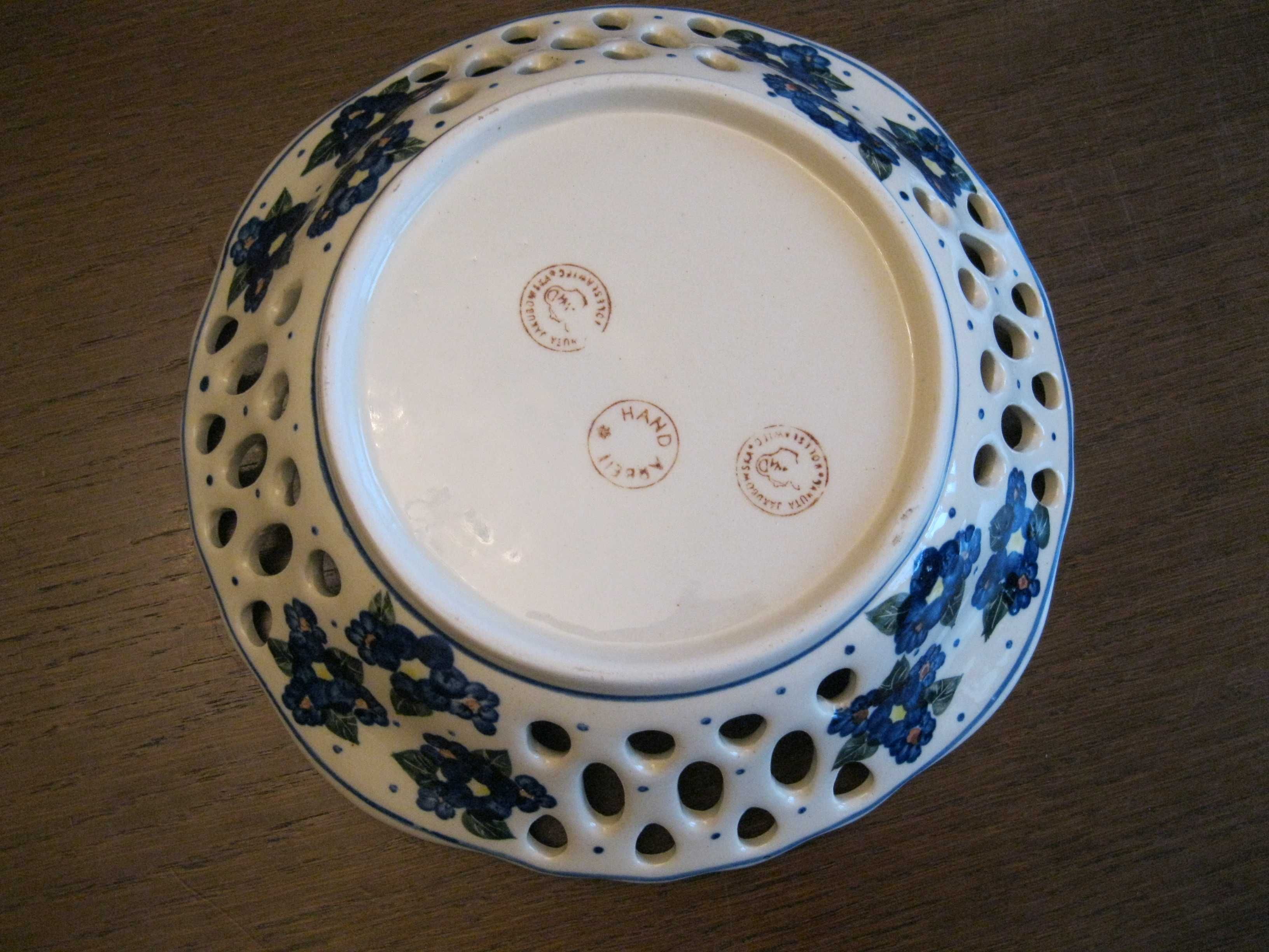 Miska ażurowa z ceramiki Bolesławiec, piękna ręczna praca, idealna.